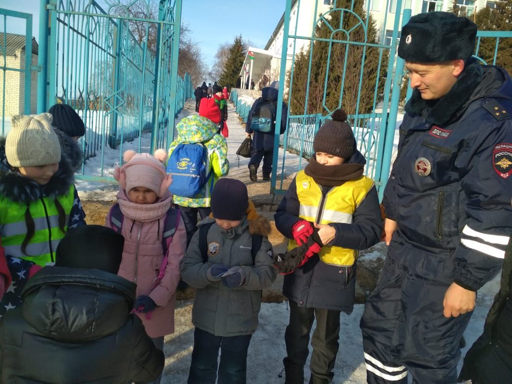 Сотрудники ОГИБДД Рыбно - Слободского района провели мероприятие по популяризации световозвращающих элементов