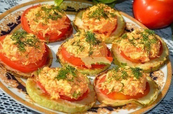 Закуска из кабачка, сыра и моркови